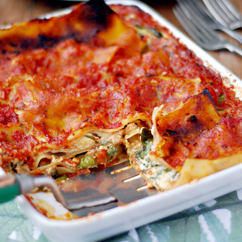 “Ricotta” and Spinach Lasagne - Essential Vegan
